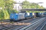 On a tricky spot -due to the shadows of trees and leaves- 185 536 presents herself at Offenburg on 21 September 2010.