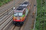 Colourful HSL 185 602 passes the university of Duisburg on 16 September 2016.