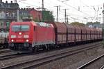 Coal train with 185 315 creeps through Köln West on 4 October 2017.