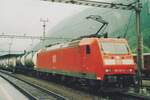 Banking duties for DBC 185 126 at Erstfeld on a rainy 26 May 2007.