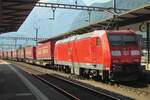 And we have a winner... DBC 185 100 is about to bank the Winner trailer train out of Erstfeld on 6 June 2015.