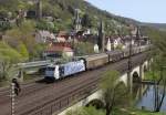 From a Bridge in Gemnden 185 662-4 with Freight train on 10:04:11