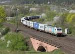 185 638 with Container train on 10:04:11 in Gemnden