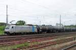 Railpool 186 141 passes Magdeburg Hbf on 20 May 2015.