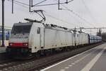 NIAG 186 236 plus sister loco hauls a coal train through Blerick towards Amsterdam-westhaven on 16 March 2022.