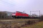 Slightly improved photo of 189 036 with tunnel parts train passing Wijchen on 22 March 2013.