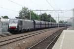 MRCE 189 280 with cola train enters Tilburg on 22 August 2013.