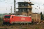 DB 189 078 in the first version -just two pantographs instead of four and without the Dutch white flag- waits at Naumburg (Saale) on 28 September 2007.