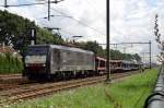 MRCE 189 283 has ended her stage of the journey of EETC 13413 Kopr (Slovenia)--'s Hertogenbosch, here at Zevenaar on 31 Augustus 2014. 