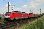 Coal train with 189 085 leaves Venlo on 18 July 2016.