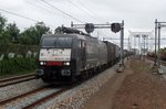 MRCE/SBB 189 284 hauls an intermodal service through Zwijndrecht on 16 July 2016.