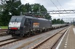 MRCE/LOCON 189 098 hauls an engineering train through Dordrecht on 16 July 2016.