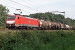 DB 189 046 hauls a short tank train through Tilburg on 22 September 2016.