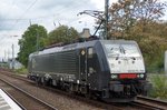 MRCE 189 094 runs light through Rheinhausen on 16 September 2016.