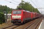 Coal train with 189 074 speeds through Tilburg-Universiteit on 18 July 2018.