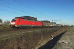 On 8 March 2022 DB cargo 189 031 hauls a car parts carrying train through Tilburg-Reeshof.