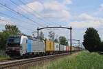 KRE/Railpool 193 145 hauls an intermodal train through Hulten on 5 June 2024.