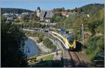 A classic: the DB 1440 861 Alstom Coradia Continental leaves Schluchsee; In the view on the left is the Schluchsee and on the right is the striking church of Schluchsee.

Sept. 25, 2023