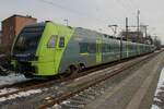 NordBahn ET6-02 quits Elmshorn on 14 February 2026.