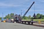 DEMAG steam crane stands in the DDM at neuenmarkt on 20 May 2018.