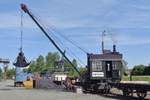 DEMAG steam crane stands in the DDM at neuenmarkt on 20 May 2018.