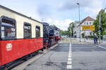 The heritage train »Molli« passes Rostocker Straße in Bad Doberan. Date: 8th June 2025.