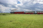 Steam locomotive with train on the Mecklenburgische Bäderbahn between Kühlungsborn and Heiligendamm.
