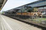 Museumtrain at Oberhausen Hbf: RAG 159 with steel train on 31 October 2013. RAG is now part of RBH Logistics.