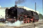 Moving-study of approx. 109 tons of steel; 01 2066-7 is moving on, Amstetten, June 15th, 1996.