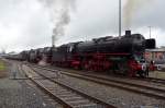 Three in a row! 01 150 heads two other Class 01 Pacifics and one of the many shuttles to Marktschorgast on 21 September 2014, here seen in neuenmarkt-Wirsberg.