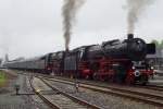 01 150 hauls one of the many steam shuttles to/from Marktschorgast on 21 September 2014, here seen in Neuenmarkt-Wirsberg during the 90th anniversary of Class 01 in the DDM.