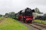 ON 12 July, 23 076 brings in a steam train into the station of Simpelveld. THis photo spot was for the public at the ZLSM annual Special Weekend.