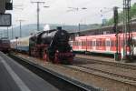 Rheinblitz: 52 4867 with an extra train from Frankfurt-am-Main halts at Koblenz Hbf on a sunny 2nd of June, 2012