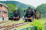 CFV3V  Steam power at the station of Treignes with the 158 and the 52 467.