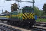 GySEV 448 314 stands idle at Sopron on 16 September 2024.