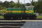 Side view on GySEV 448 314 at Sopron on 16 September 2024, taking a rest during the weatherly tumultuous days.