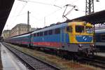 Regional train with 432 343 stands in Budapest Keleti on a wet 21 September 2017.