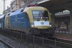 MAV 470 006 in a commemmorative livery for Austro-Hungarian doctor Ignac Simmelweisz stands in a rainy Györ on 16 September 2024.