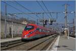 The Trenitalia FS ETR 400 048 is traveling as FR 9291 from Paris Gare de Lyon to Milano Centrale and reaches Chambéry-Challes-les-Eaux, where the train has a scheduled stop.