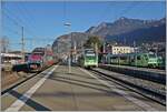 The FS Trenitalia ETR 610 on the way to Domodossola, the TPC Beh 2/6 542 and the ABe 4/8 471 in Aigle.

30.10.2024