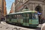 Tram 7101, traveling through the streets of Rome.