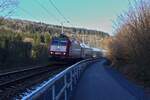 CFL 4013 is pulling its train from Troisvierges towards Clervaux. Jan.14.2025