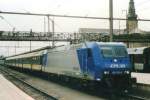 Scanned picture of Alpha Trains 185 523 with RB to Ettelbrck in Luxembourg Gare Central on 19 May 2004.