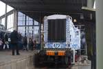 Art for art's sake? 'Delfts Blue' decorated ex-NS 673 stands at the Railway Museum at Utrecht-Maliebaan on 3 March 2012.