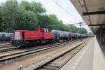 Tank train with 6507 shunts at Dordrecht Centraal on 18 June 2013.