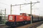 Coal train with 6498 halts at Tilburg on 16 March 2003.