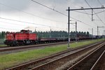 Steel train with 6436 passes through Lage Zwaluwe on 22 July 2016.