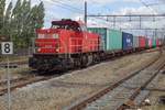 Container train with 6428 thunders through Breda on 24 August 2018.