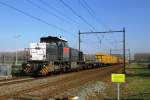 RTS 1275 624 hauls a railway engineering train and passes Alverna on 4 March 2014.