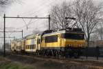 NS 1766 pushes double deck stock out of Wijchen on 23 February 2015.